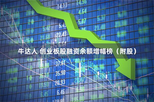 牛达人 创业板股融资余额增幅榜（附股）